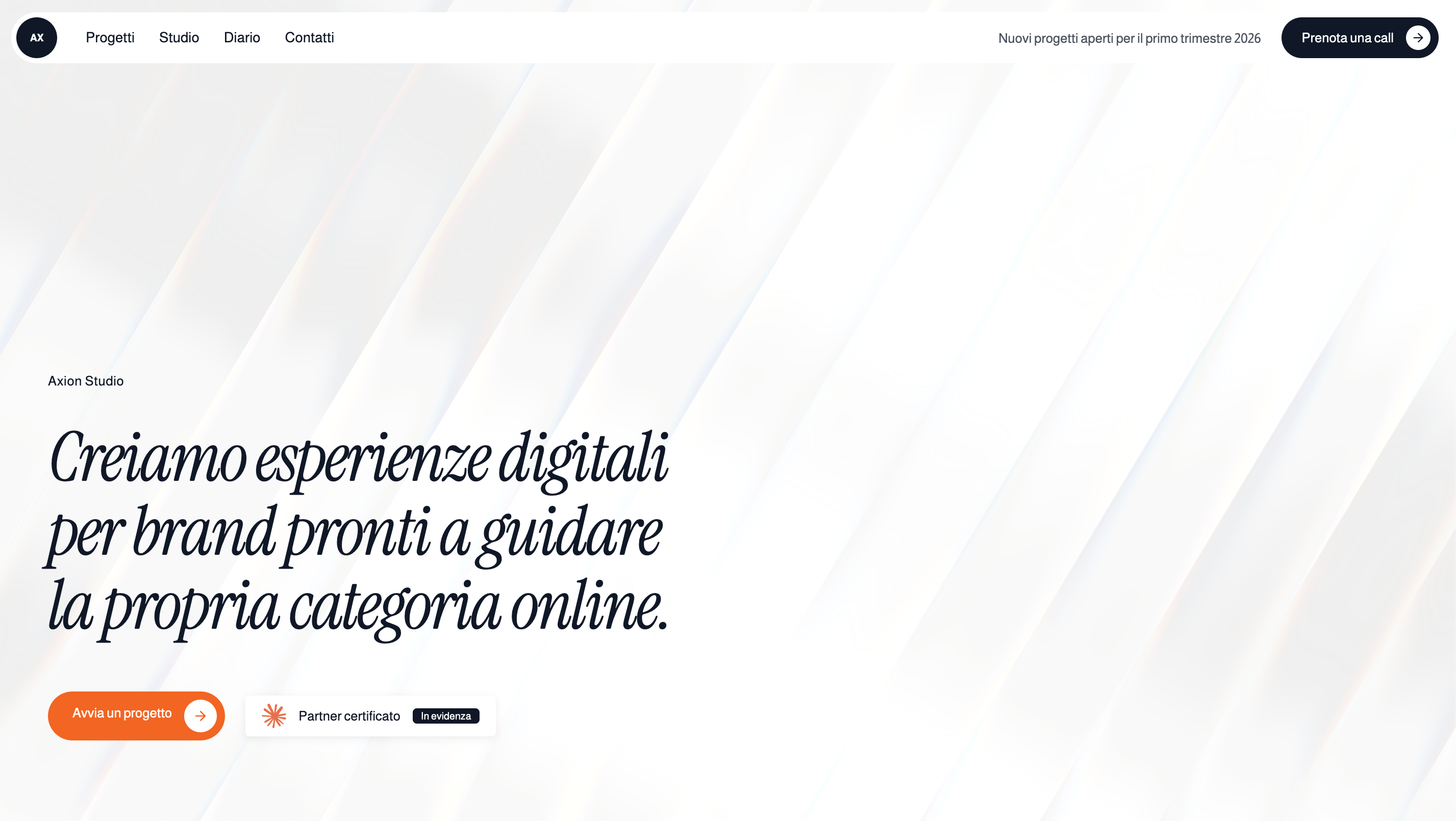 Homepage di Axion Studio